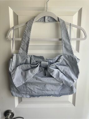 Paris Atelier Bow-Front Light Gray Halter Top
